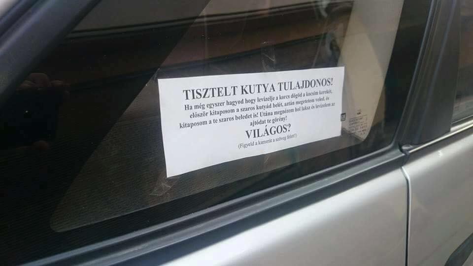 Így üzen egy agresszív magyar autós 1 12642761_496194560567485_7848116230712113967_n