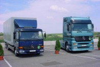 A nagyobb Mercedes haszonjárművek, az Atego és az Actros most a teszt passzív résztvevői voltak