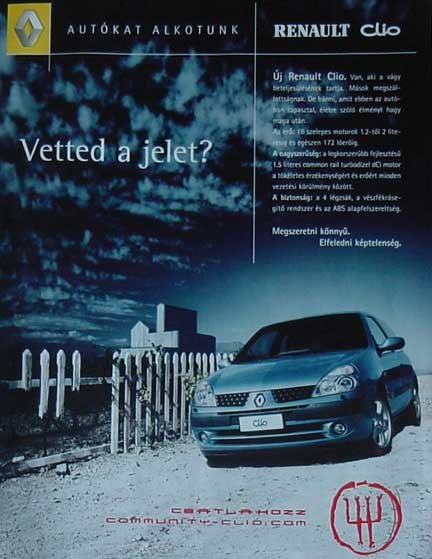 Vetted a jelet?-kérdezi a reklám. A VW ugyanezt kérdezhetné attól a cégtől, amelyik az ötletet eladta a Renault-nak