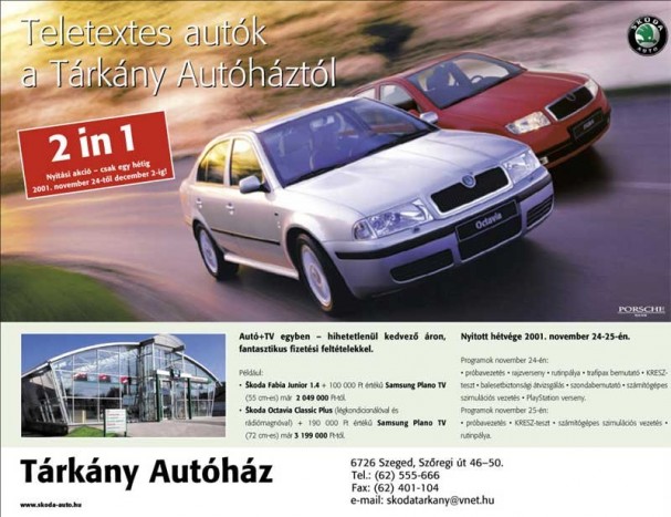 Ajándékakció Skoda-vásárlóknak a Tárkány Autóháznál