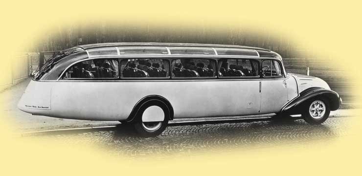 O 3750-es autóbusz Vetter karosszériával 1938-ból. Az autópályák megépülésével 115 km/órás tempóra is képesek voltak a buszok