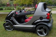 A smart crossblade feltűnőbb, mint a Vel Satis, a Peugeot 206 CC és a Mini Cooper együtt