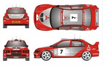 Mitsubishi raliautók új fényezéssel