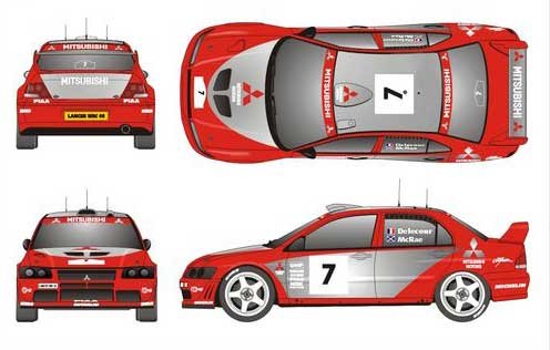 Mitsubishi raliautók új fényezéssel