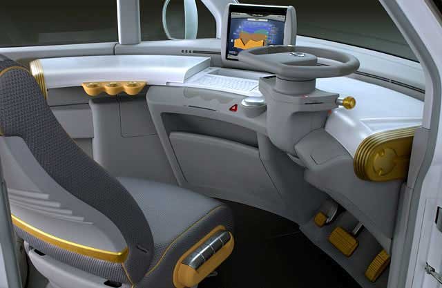 Az ülés elfordítása után kéznél van a számítógép