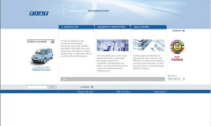 Megújult  a Fiat Csoport  internetes oldala