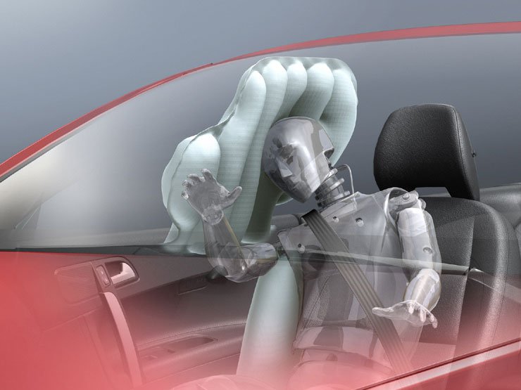 Boruláskor is védi az utasokat a különösen merevre tervezett és lassan leeresztő függönylégzsák