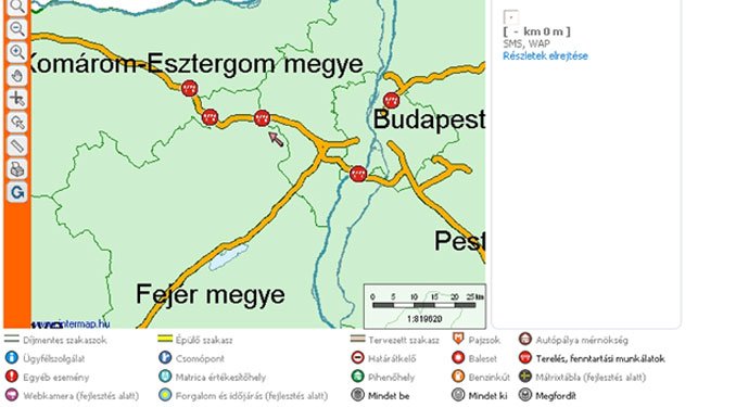 Interaktív térképen tekinthetők meg az aktuális terelések, lezárások