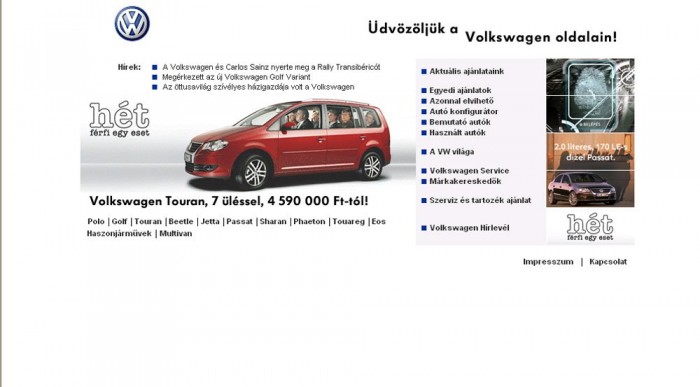 Egyszerű a Volkswagen oldala