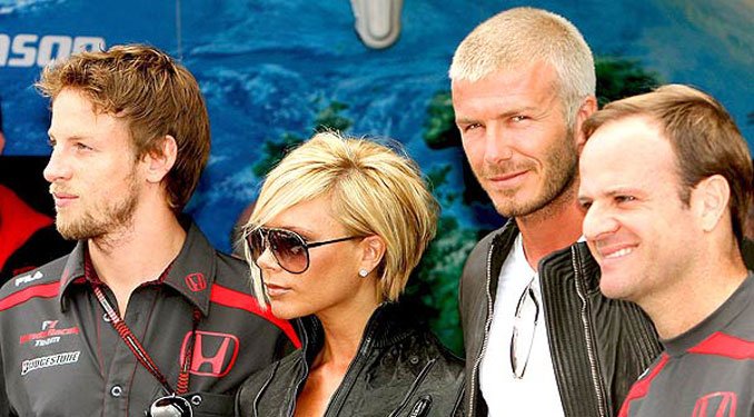 Jenson Beckham, Victoria Beckham, David Beckham és Barrichello