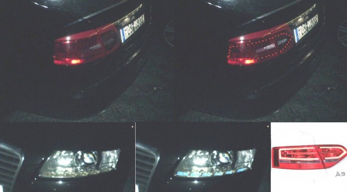 A felújított A6-os új lámpái, jobbra az A3-asé