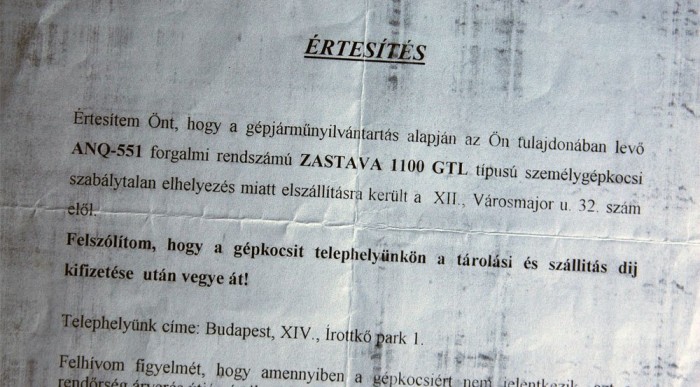 A rendőrség még az eladás évében elszállította