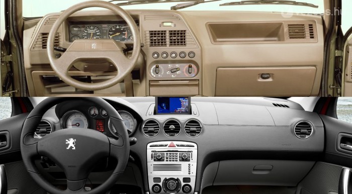 Egy 22 éves 309 és a mai 308 műszerfala