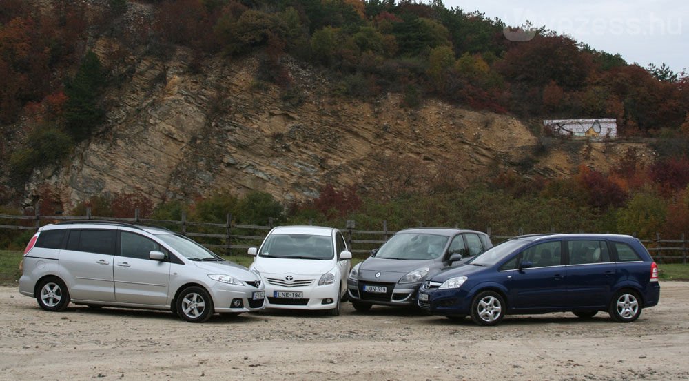 Végeredmény: a Scénic a győztes, egyformán jó a Verso és a Mazda5, negyedik a Zafira