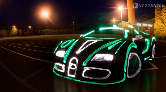 Szuperautók fénygraffitiben 6 | Vezess Bugatti Veyron