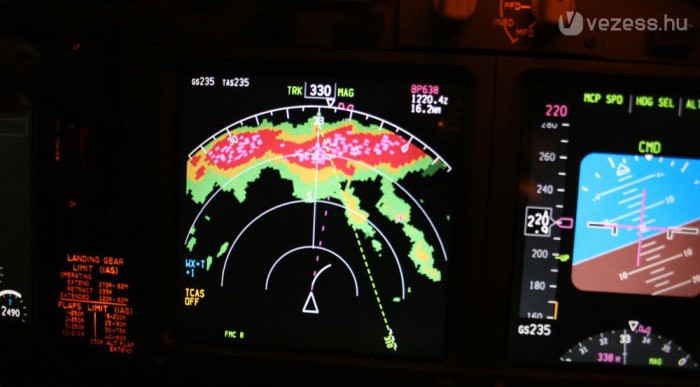A vörös a vihar a meteorológia radaron, öngyilkosság volna belerepülni