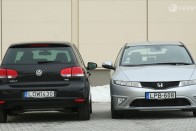 5,5 millió Ft a Golf 1,4 TSI, 5,7 millió a tesztelt Civic listaára