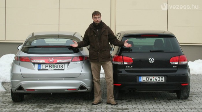 Végül a Golf győz, mert a Civic sokat botlik