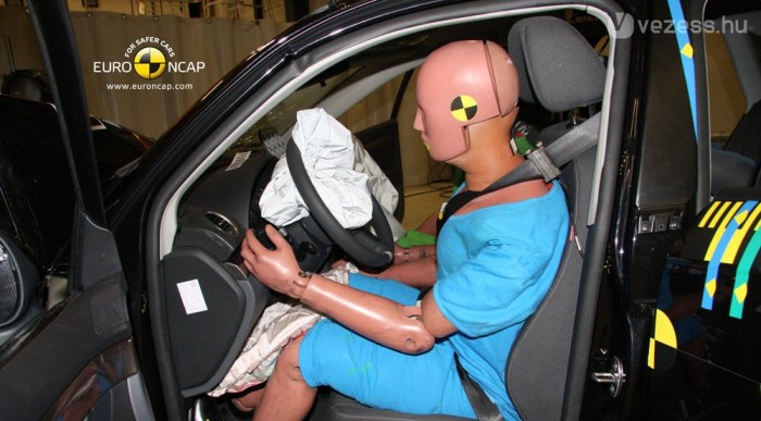 Szinte azonos a védelem térdlégzsákkal és anélkül