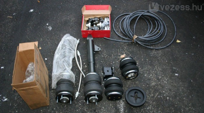 Íme egy air ride-rendszer alkotórészei