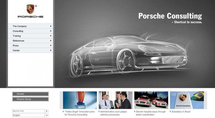 A Porsche Consulting honlapja