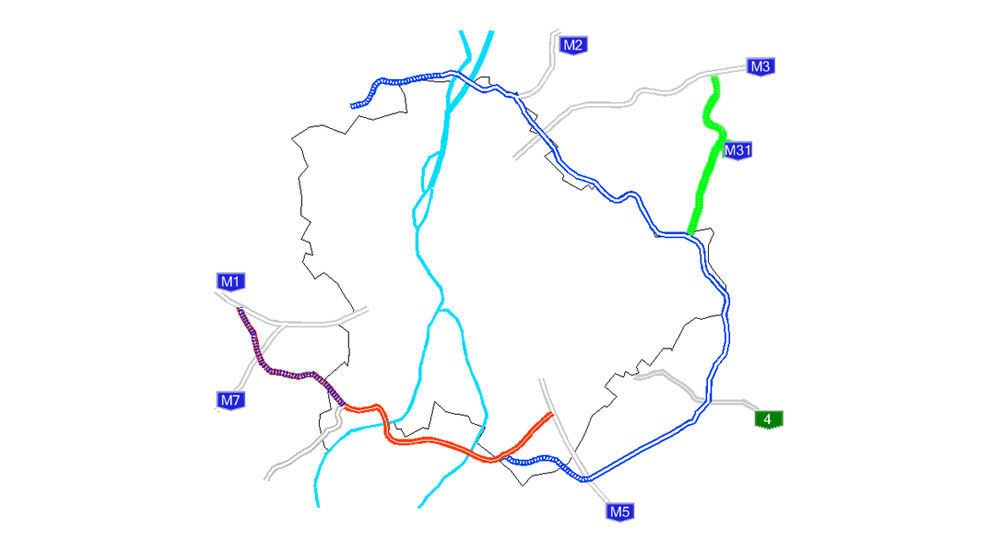 A zöld szakasz az M31. Kelet-Nyugat irányban és viszont vonzóbbá tette a főváros elkerülését a gyorsforgalmi úton autózok számára.