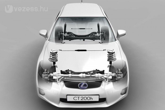 Kerestük a nőt az új hibrid Lexusban 13 | Vezess Nem egyszerű toronymerevítő köti össze a rugótornyokat, hanem olyan, amelyikbe lengéscsillapítót szereltek. A kökemény hangolású szerkezet csökkenti a karosszéria vibrációját és ezáltal zajkeltő, illetve zajfelerősítő képességét