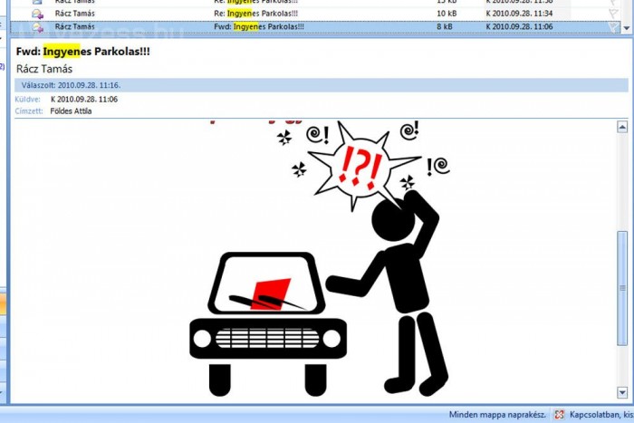 Parkolócédula-biznisz 6 | Vezess Egy továbbított levél landolt a postaládában