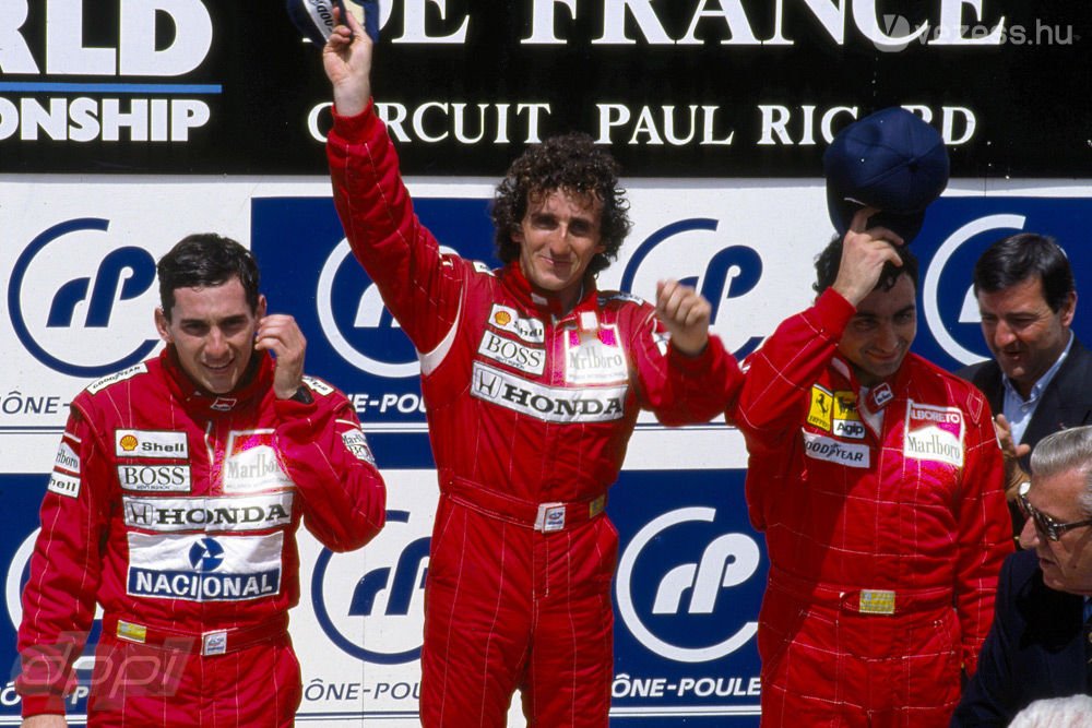 Francia Nagydíj, 1988: a dobogón Senna, Prost és Alboreto (Ferrari)