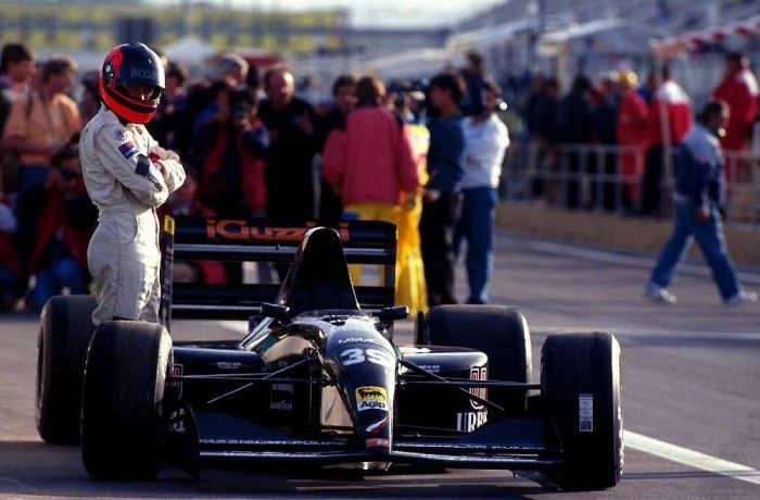 Perry McCarthy és a 'fekete ördög' Andrea Moda 1992-ben