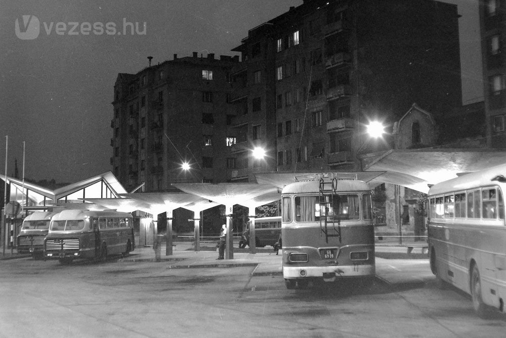 Budapest, XI. Kosztolányi Dezső téri autóbusz-pályaudvar a Bukarest utcában (Fotó: Fortepan)