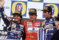 Senna utolsó győzelme, az 1993-as Ausztrál Nagydíj után, Prosttal és Hill-lel