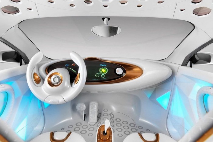 Smart tanulmányautó csillagos égbolttal 9 | Vezess Egy tanulmányautó belsejének így kell kinézni. A valóságban vajon hány percig maradna ilyen szép fehér?