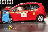 Aprócska autó, mégis öt csillaggal, kifejezetten jó eredménnyel távozhatott a Volkswagen legújabb kiskocsija az EuroNCAP laborjából