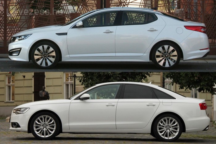 Bajban a Passat és a Mondeo? 7 | Vezess Honnan jött át Kovács Miklós és Peter Schreyer a Kiához? Hát persze, hogy az Auditól. Lent a másik fehér autó az új A6, főleg a tetőív hasonló