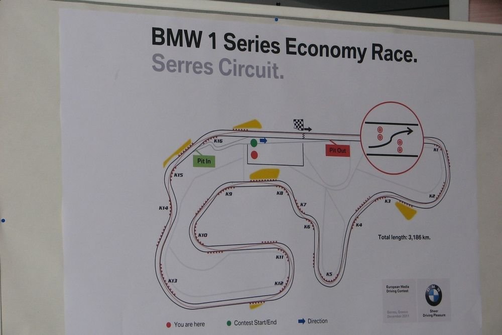 A Serres Circuit térképe. A görög pályán főleg motoros futamokat, GT-versenyeket szoktak rendezni