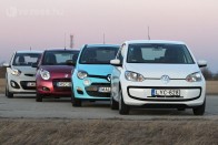 Hamarosan összehasonlító teszttel jelentkezünk, amelyben a VW a nagyon takarékos és 2,4 millióba kerülő Altóval, egy igen cifra Ford Kával, a most renovált Renault Twingóval és a szintén új Kia Picantóval mérkőzik meg