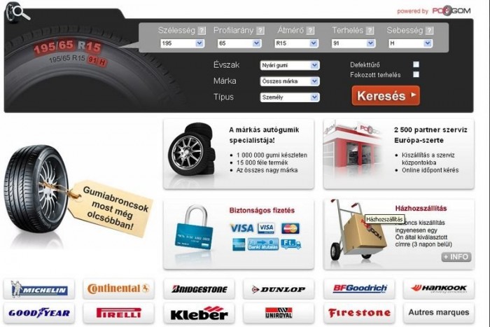 Gumi a netről - sok szolgáltató kérésre a műhelybe szállítja a gumit