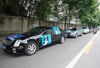 Nászkonvojon hirdette elveszett kutyáját