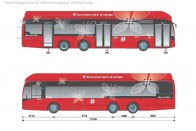 A Van Hool háromtengelyes rendszere nem szokványos, mivel a tehermentesítő tengely nem a hajtott tengely mögött, hanem az előtt kapott helyet.