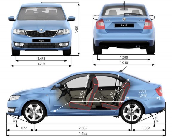 Nincs 4,5 méter, de a 2,6 méteres tengelytávval sok benne a hely