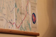 M0-térkép, '99-ből a terem falán