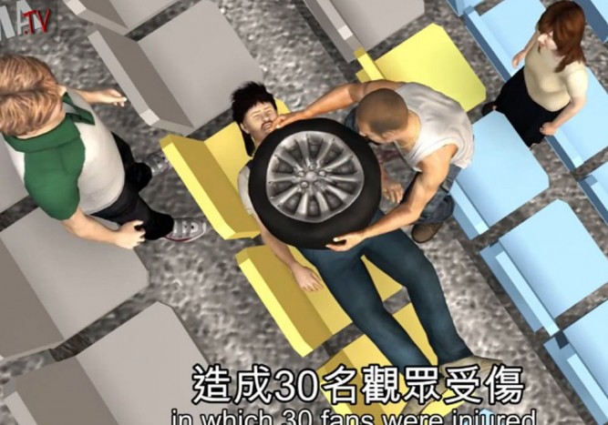 Bizarr, véres animáció a Nascar balesetről