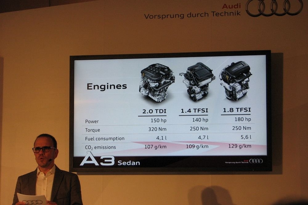 Kezdetben ezzel a három motorral jön az A3 Sedan