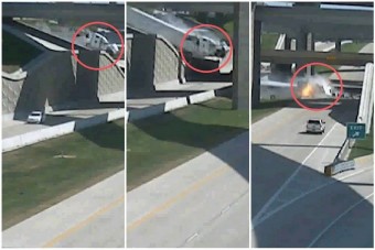 Leugrott a hídról az öngyilkos kamion