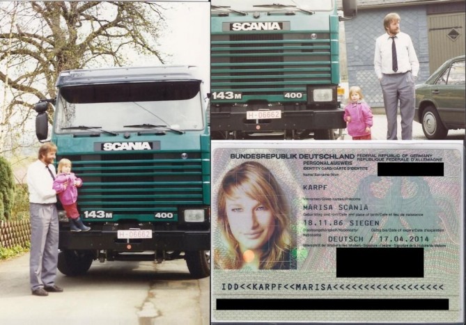 A német férfi annyira szerette a Scaniát, hogy svéd gyártóról nevezte lányát