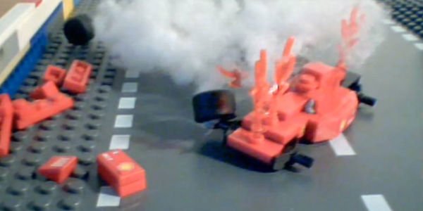 Lauda és Hunt LEGO autóban küzdenek