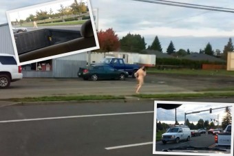 Meztelenül rohangált a négysávos úton