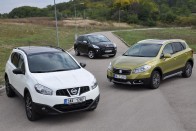 Nincs túlsúly az SX4 S-Crosson. 1,6 tonna a Nissan, 1,4 a Peugeot, 1,3 a Suzuki tömege