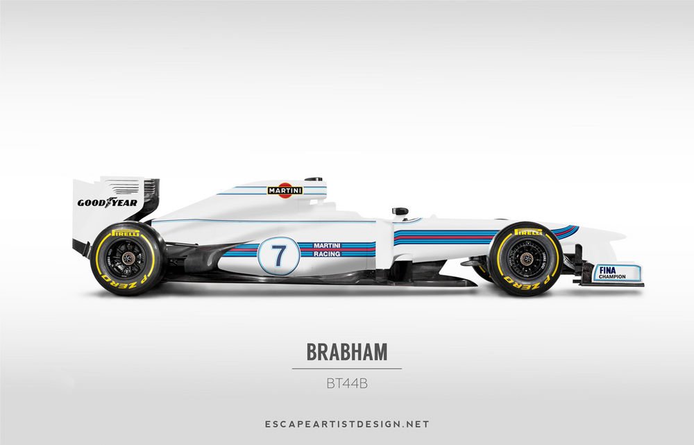 Brabham BT44B - A klasszikus Martini versenyszínek hordozója